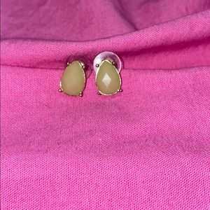 Cream and gold stud earrings